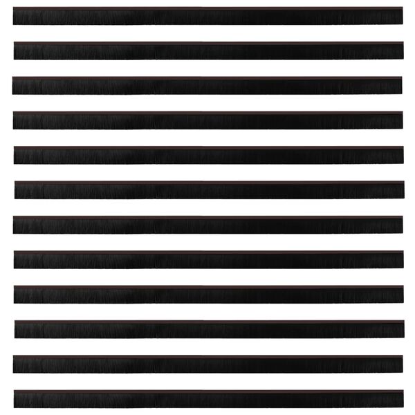 vidaXL Szczotki uszczelniające do drzwi samoprzylepne 12 pcs Brązowy