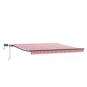vidaXL Markiza wysuwana Czerwony i Biały 450 &times; 300 cm