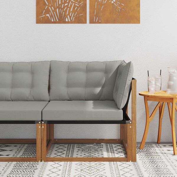 vidaXL Sofa narożna na zewnątrz Lite Drewno Akacji Naturalny