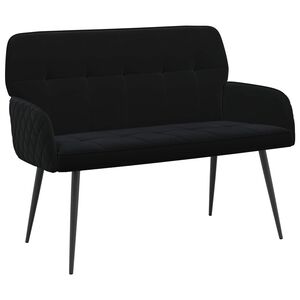 vidaXL Sofa dwuosobowa na metalowych n&oacute;żkach 2-osobowy Czarny Welur