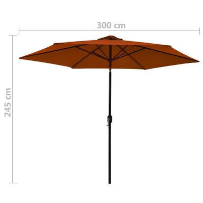 vidaXL Parasol ogrodowy na metalowym słupku, terakotowy, 300 cm