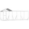 vidaXL Kojec dla psa, z dachem, srebrny, 6x2x2,5 m, stal galwanizowana