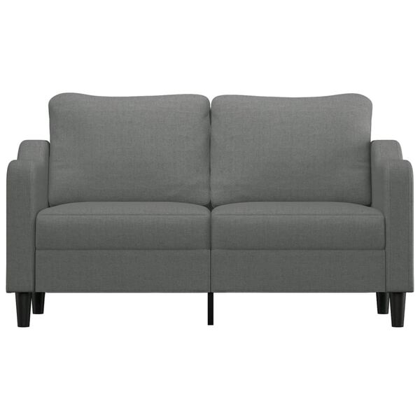 vidaXL Sofa 2-osobowa, ciemnoszara, 140 cm, tapicerowana tkaniną