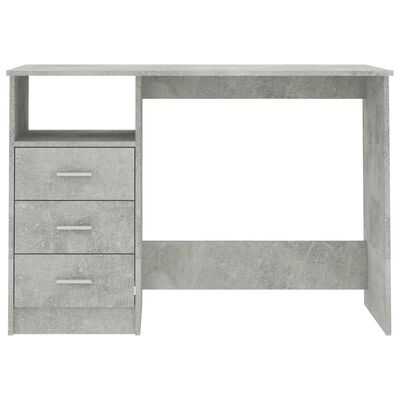 vidaXL Biurko z szufladami, betonowy szary, 110x50x76 cm