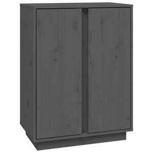 vidaXL Szafka, szara, 60x35x80 cm, lite drewno sosnowe