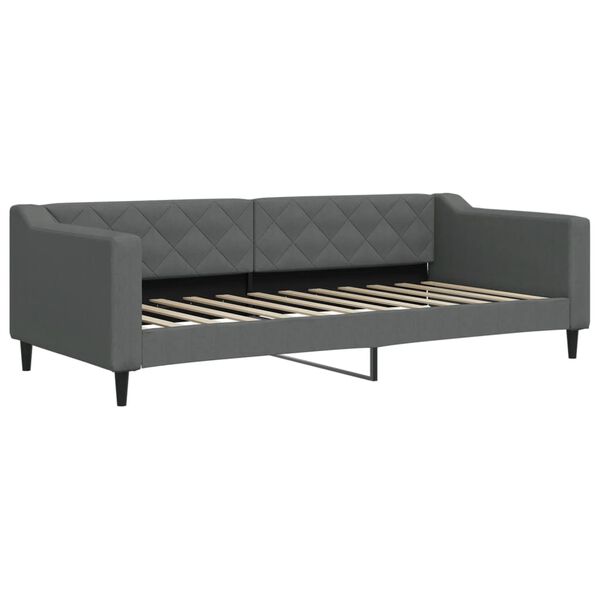 vidaXL Sofa z funkcją spania, ciemnoszara, 90x200 cm, obita tkaniną