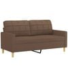 vidaXL 2-osobowa sofa z poduszkami, brązowa, 140 cm, tkanina