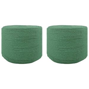 vidaXL Sznur bawełniany 2 szt. 2 mm 100 m zielony 100% bawełna