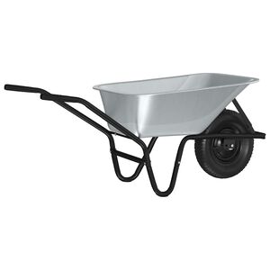 vidaXL W&oacute;zek Srebrny i czarny 80 L 120 kg Stal ocynkowana