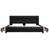 vidaXL Rama łóżka z LED, czarna, sztuczna skóra, 140 x 200 cm
