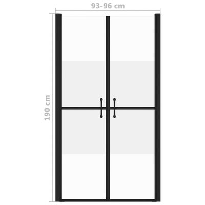 vidaXL Drzwi prysznicowe, szkło częściowo mrożone, ESG, (93-96)x190 cm