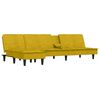 vidaXL Sofa rozkładana L, ż&oacute;łta, 255x140x70 cm, aksamit
