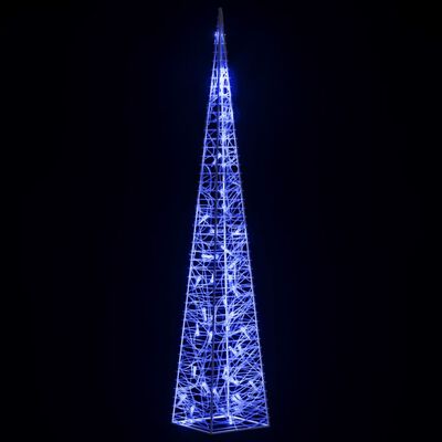 vidaXL Akrylowy stożek dekoracyjny, niebieski, LED, 90 cm