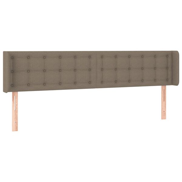 vidaXL Zagł&oacute;wek do ł&oacute;żka z LED, taupe, 203x16x78/88 cm, tkanina