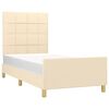 vidaXL Rama ł&oacute;żka bez materaca Kremowa 90x200 cm Tkanina