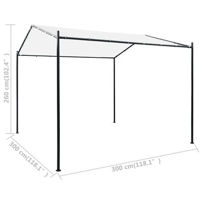 vidaXL Pawilon ogrodowy, 3x3x2,6 m, biały, 180 g/m²