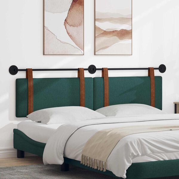 vidaXL Wisząca Głowa Gładki Ciemna zieleń 170 x 55 x 5 cm Antyczny PU