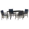 vidaXL Zestaw do jadalni w ogrodzie 5 pcs Szary i czarny rattan