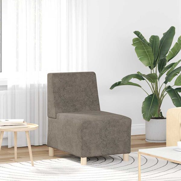 vidaXL Modułowa sofa bez podłokietnik&oacute;w Ciemnoszara 55 cm Sk&oacute;ra syntetyczna zamszowa