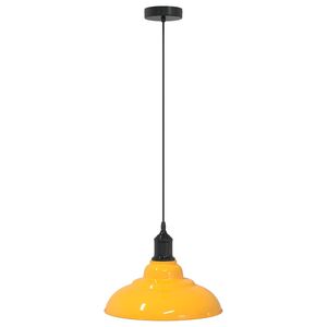 vidaXL Lampa wisząca z regulacją wysokości E27 połysk ż&oacute;łty metal