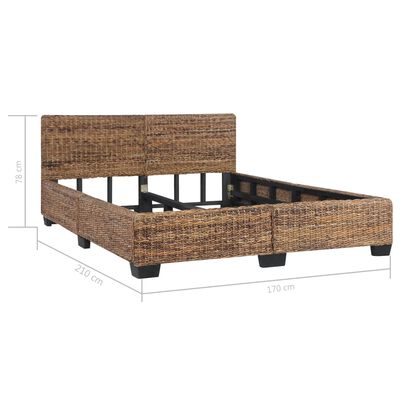 vidaXL Rama łóżka, naturalny rattan, 160 x 200 cm