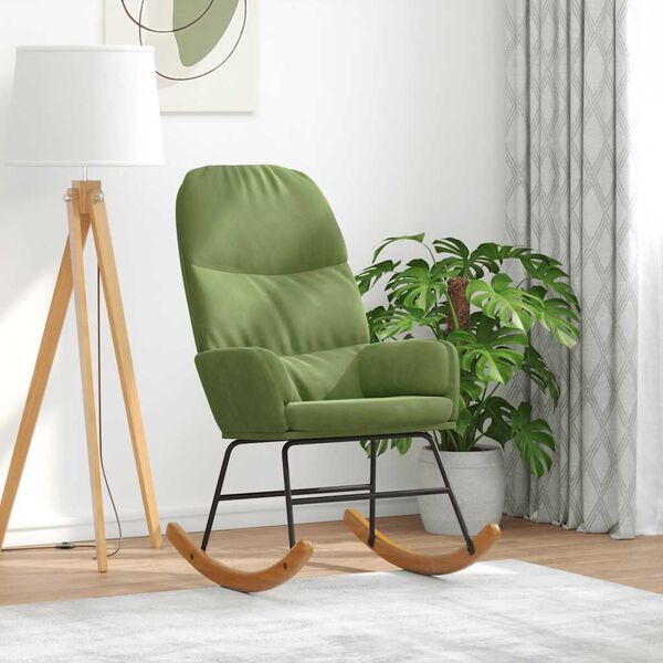 vidaXL Fotel bujany, jasnozielony, tapicerowany aksamitem