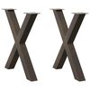 vidaXL Nogi do stołu jadalnego w kształcie litery X 2 szt. Naturalna stal 80x(72-73) cm Stal