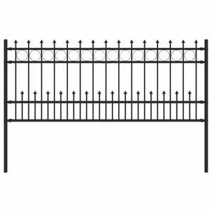 vidaXL Ogrodzenie z pierścieniem Spike Czarny 200 x 130 cm