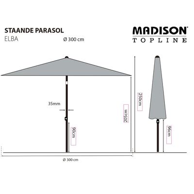 Madison Parasol ogrodowy Elba, 300 cm, zielony