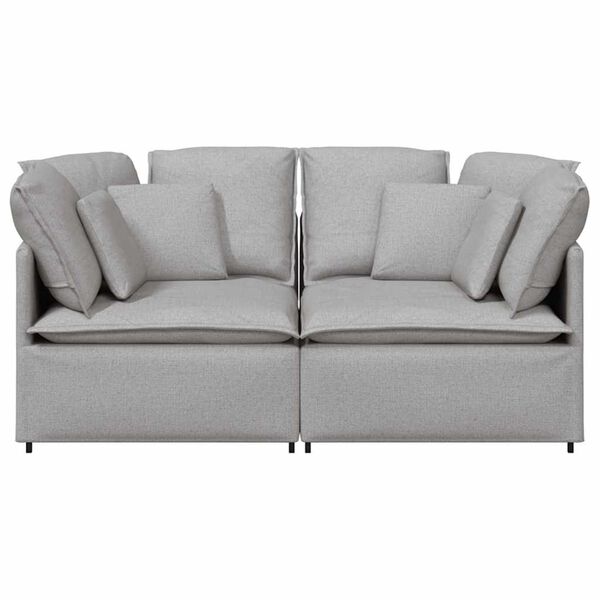 vidaXL Sofa modułowa z poduszkami Tkanina Cloud Grey