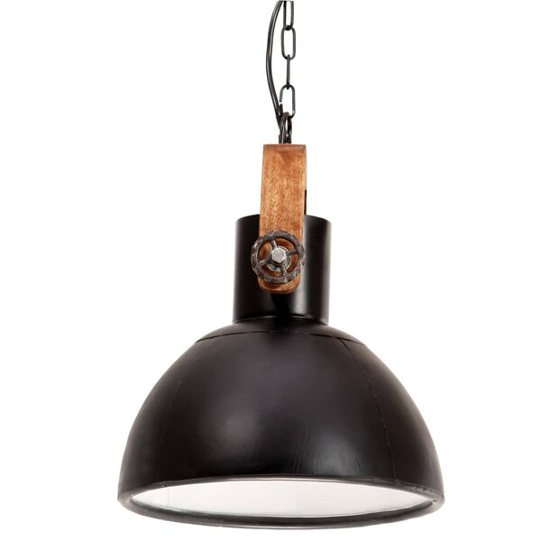 vidaXL Industrialna lampa wisząca, 25 W, czarna, okrągła, 30 cm, E27