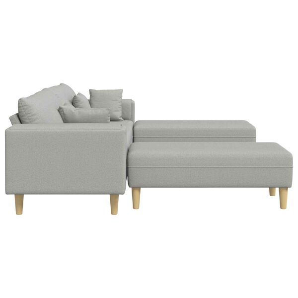 vidaXL Sofa z poduszką 3 pcs Szary chmur tkanina