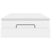 vidaXL Rama ł&oacute;żka otomana z materacem, biała, 120x200 cm, ekosk&oacute;ra