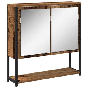 vidaXL Szafka z lustrem Stare drewno 60 x 16 x 60 cm