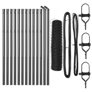 vidaXL Słupek ogrodzeniowy. Szary 25 x 0,8 m (siatka 50 mm) Stal i PVC