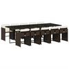 vidaXL 11-cz. zestaw mebli ogrodowych, poduszki, brązowy, rattan PE