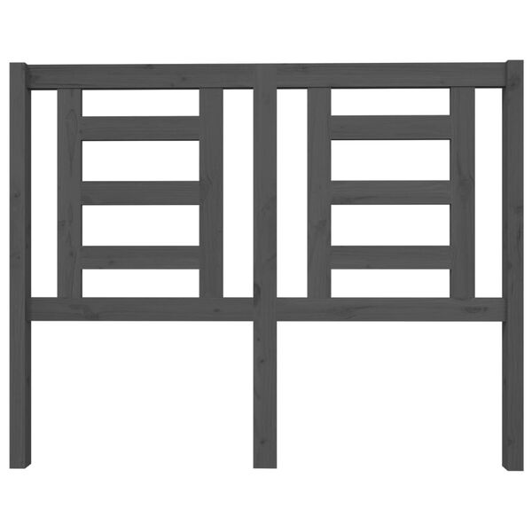 vidaXL Wezgłowie łóżka, szare, 126x4x100 cm, lite drewno sosnowe