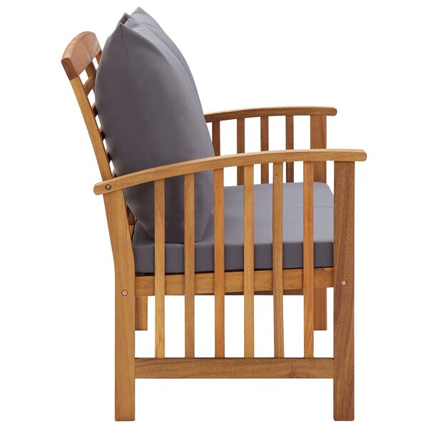 vidaXL Ławka ogrodowa z poduszkami, 119 cm, lite drewno akacjowe
