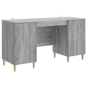 vidaXL Biurko Szary Sonoma 142,5 x 50 x 75 cm Drewno inżynieryjne