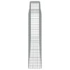 vidaXL Kosze gabionowe, 5 szt, 400x50x200/220 cm, galwanizowane żelazo