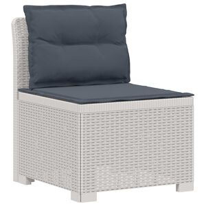 vidaXL Sofa Ogrodowa 1-osobowa z Poduszkami w Wyglądzie Rattanowym PP