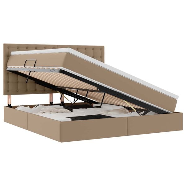 vidaXL Ł&oacute;żko z miejscem na przechowywanie i LED Kawowy 180 x 200 cm