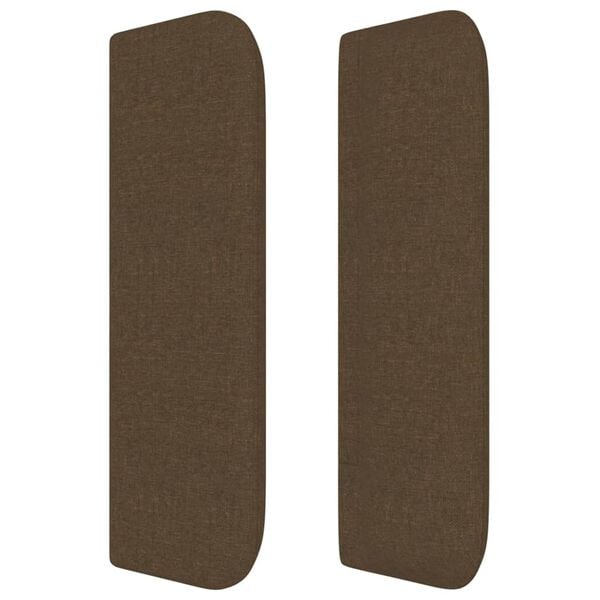 vidaXL Zagł&oacute;wek uszak, ciemnobrązowy, 83x16x78/88 cm, tkanina