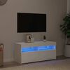 vidaXL Szafka pod TV z oświetleniem LED, biała, 90x35x40 cm
