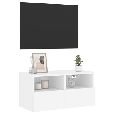 vidaXL Ścienna szafka TV, biała, 60x30x30 cm, materiał drewnopochodny