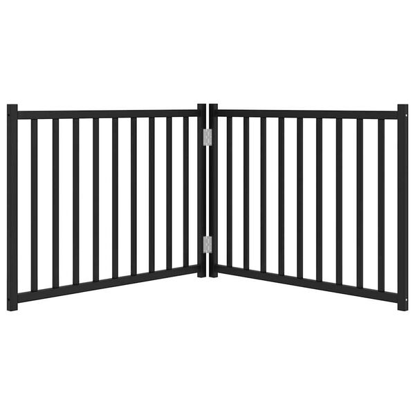vidaXL Składana bramka dla psa, 2 panele, czarna, 160 cm, drewniana