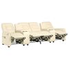 vidaXL Rozkładany fotel masujący z uchwytem, 4-os., kremowy