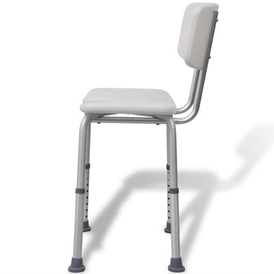 110133 vidaXL Aluminiowe Krzesło prysznicowe - białe