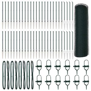 vidaXL Słupek ogrodzeniowy. Zielony 100 x 0,4 m (siatka 13 mm)