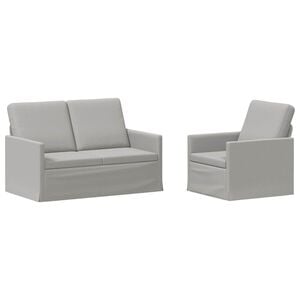 vidaXL Zestaw Sof 2 pcs Szary chmur tkanina